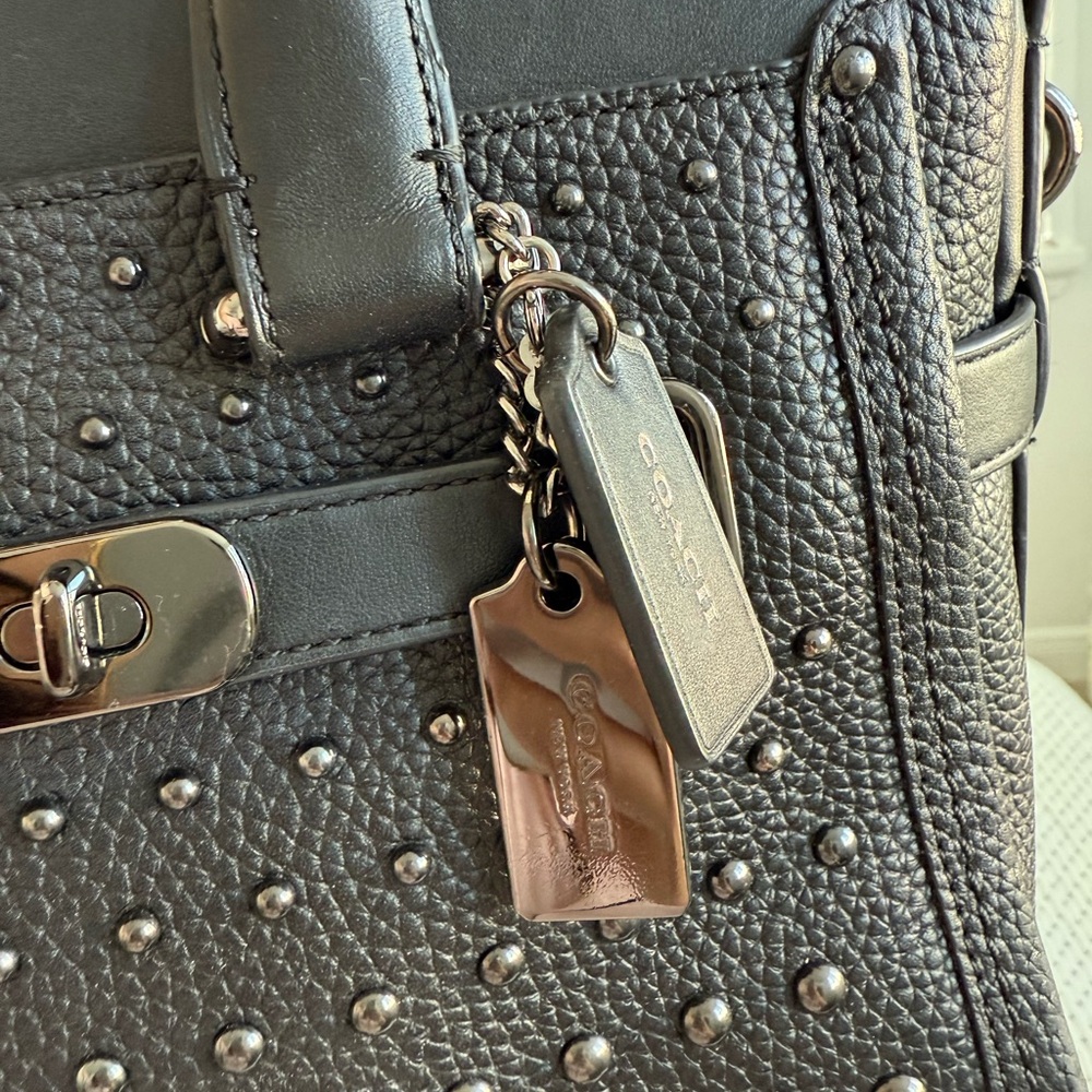 Coach Black Studded Satchel - Swagger 27 - Picture 5 of 7